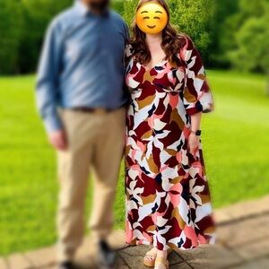 Multicolor Abstract Print Women's Dress